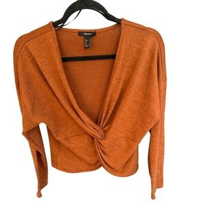 Forever 21 Orange Shrug with Twisted Front